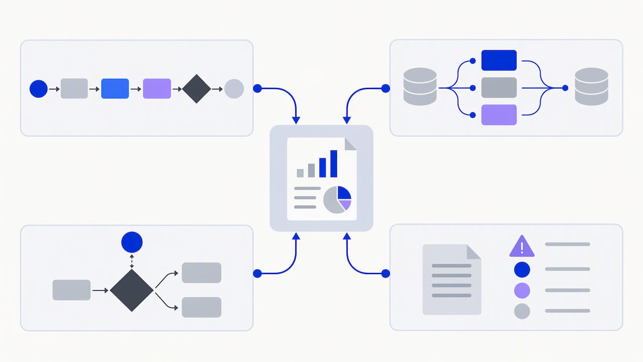 Discovery workstreams mapping process data and risk