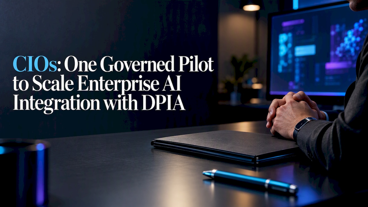 DPIA governance review beside abstract AI interface