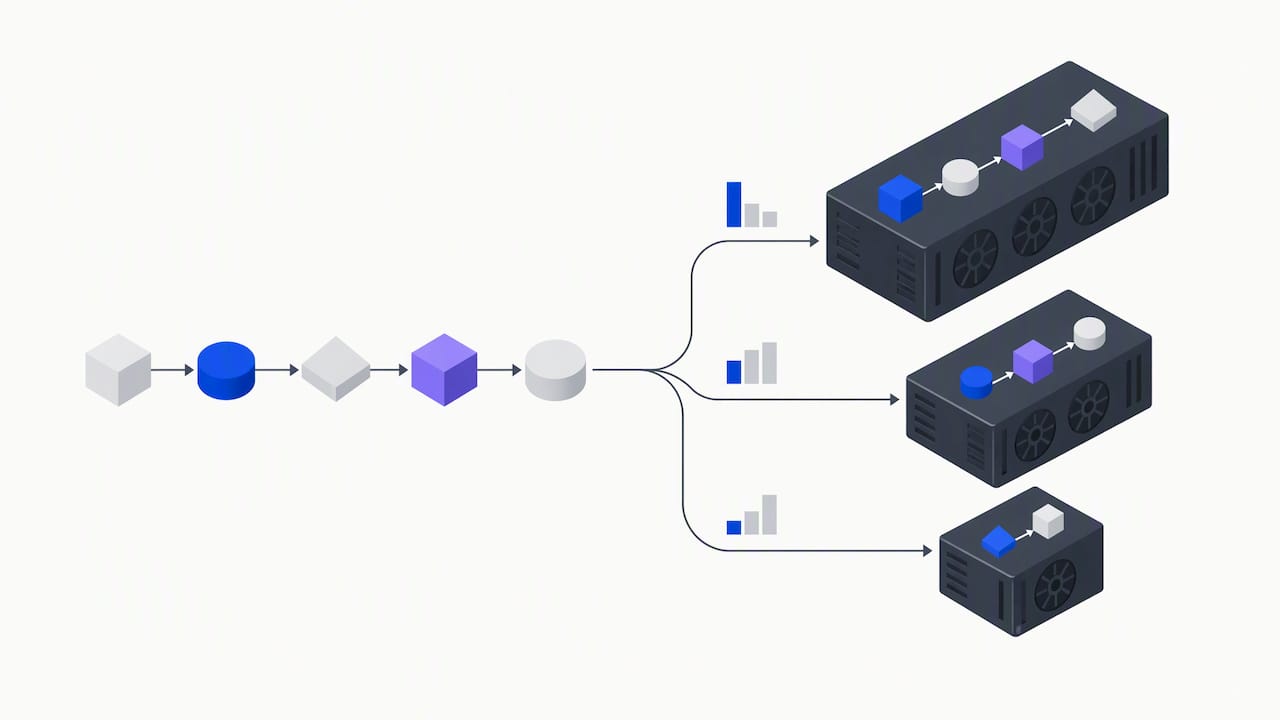 Execution graph distributed across GPU devices