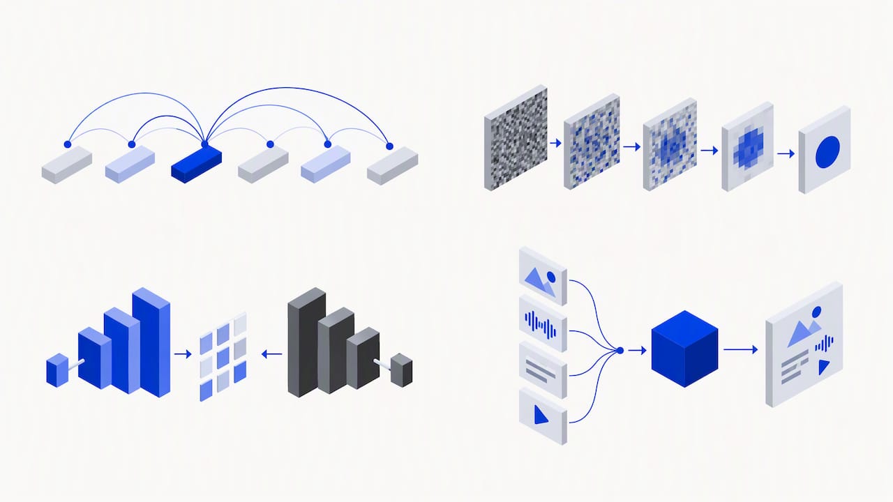 Four generative AI architecture structures compared