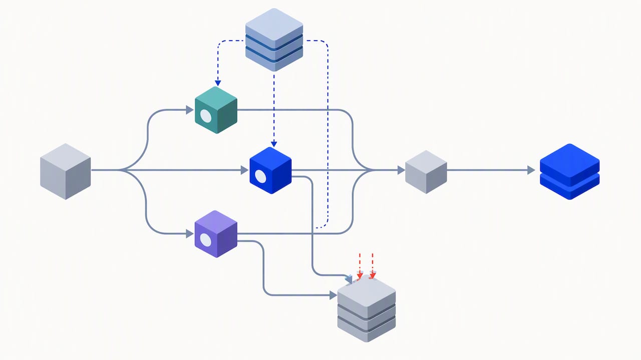 Parallel agents converge around shared state